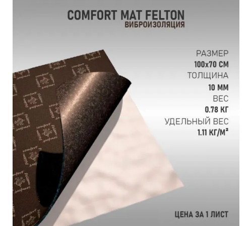 Шумоизоляция Comfort Mat Felton (100x70см 10мм) 1лист